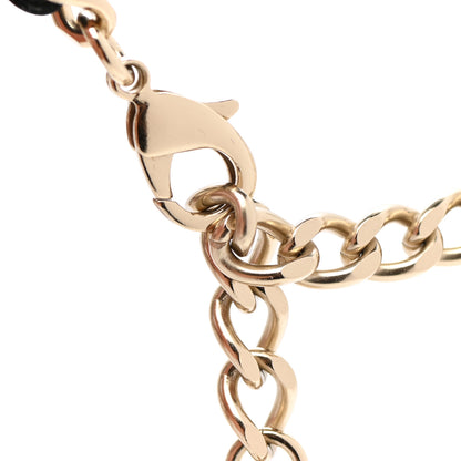 Chanel Pearl Calfskin CC Chain Necklace Black Gold 5 of 6