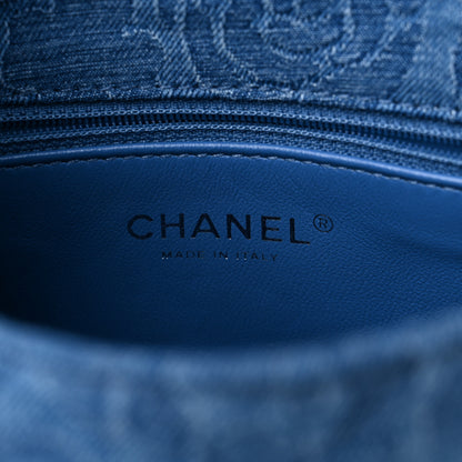 Chanel Denim Quilted Camellia Sweetheart Mini Flap Blue 6 of 10