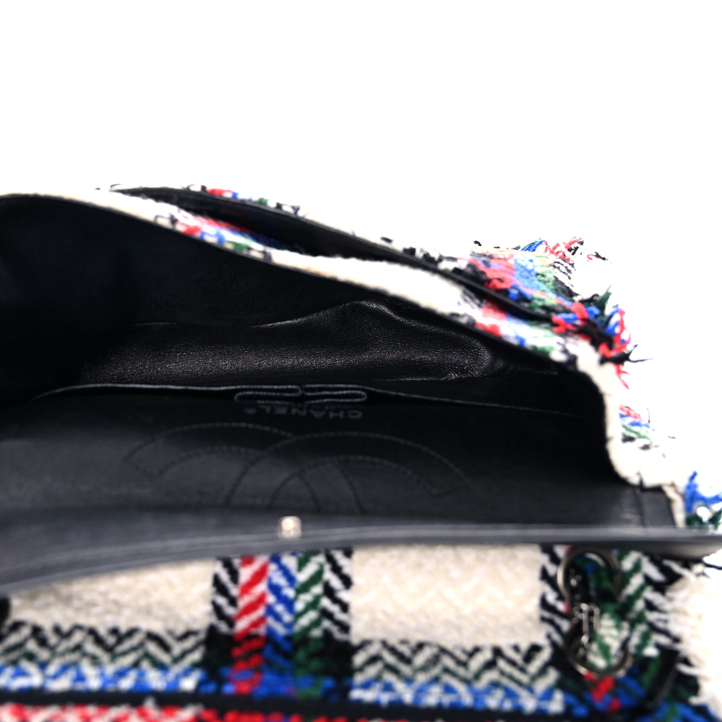 Tweed Quilted Embellished 2.55 Reissue 225 Flap White Multicolor