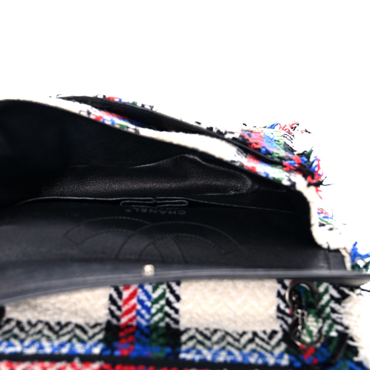 Chanel Tweed Quilted Embellished 2.55 Reissue 225 Flap White Multicolor 9 of 25