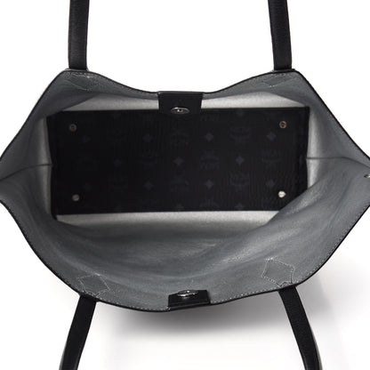 MCM Grained Calfskin Medium Yris Shopper Tote Black 5 of 9