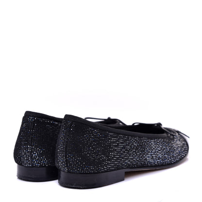 Chanel Fantasy Goatskin Patent Calfskin CC Cap Toe Ballerina Flats 36.5 Black Blue 4 of 11
