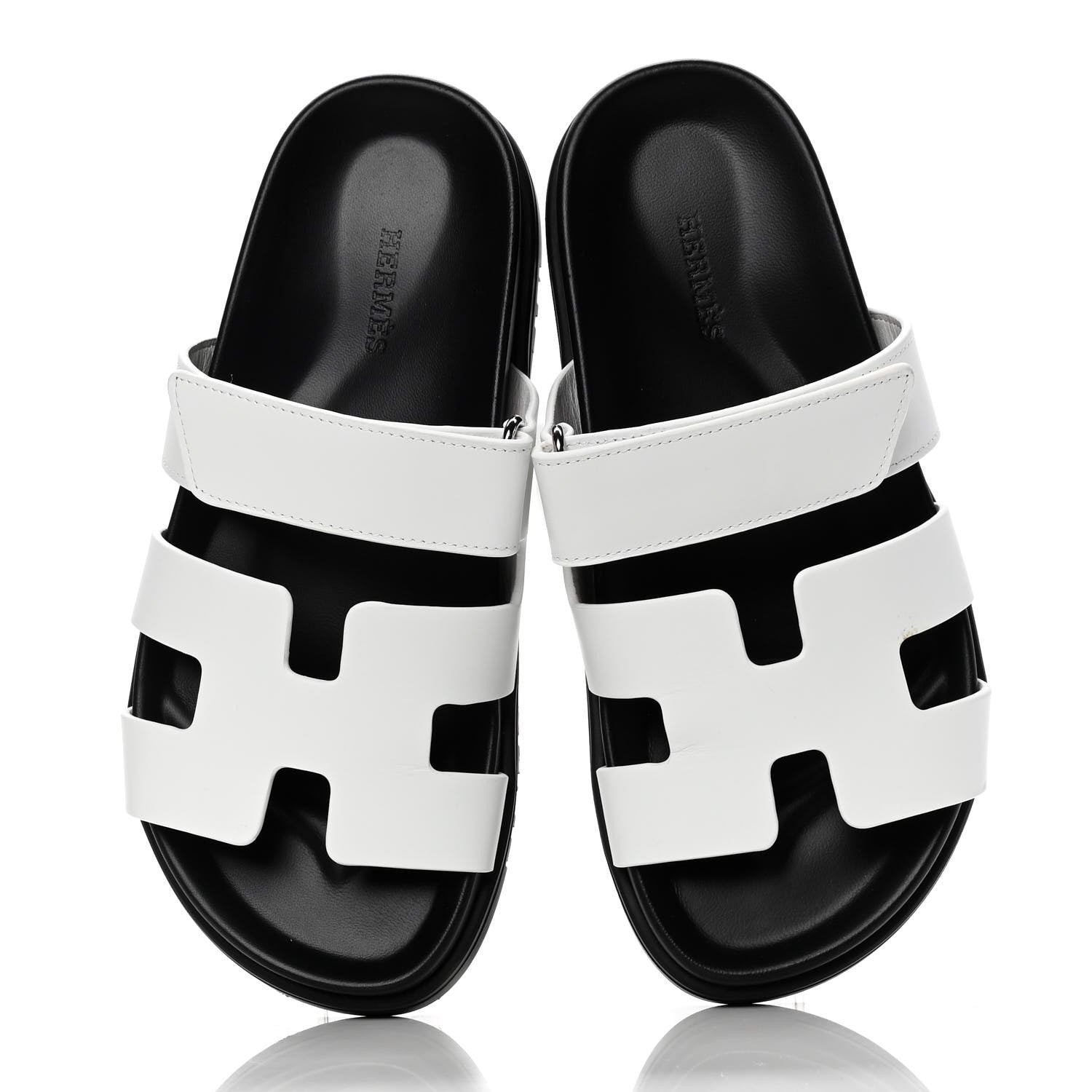 Hermes Calfskin Womens Chypre Sandals 37 White 5 of 11