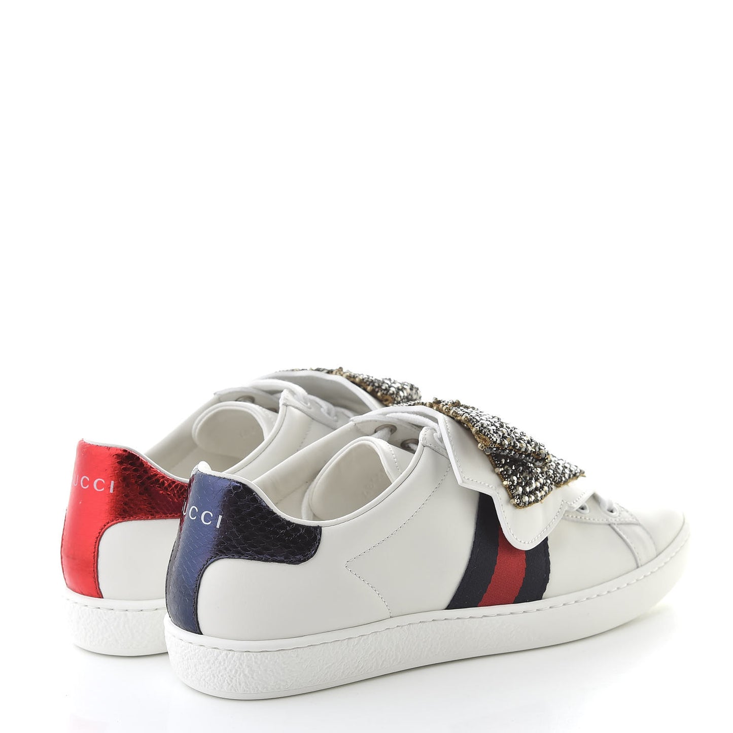 Calfskin Ayers Web Womens Ace Bow Lace Sneakers 37 White
