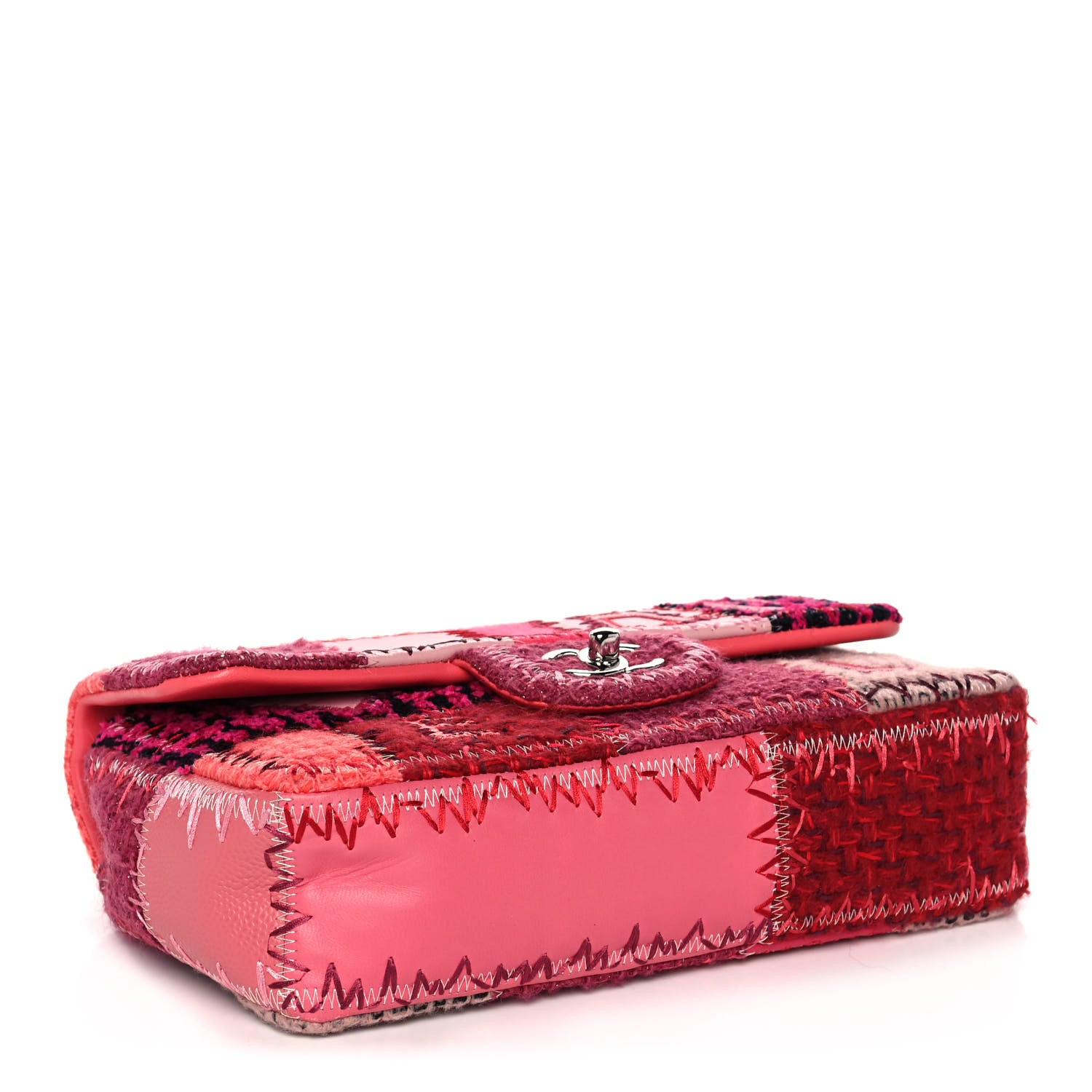 Chanel Tweed Patchwork Medium Single Flap Pink 4 of 15
