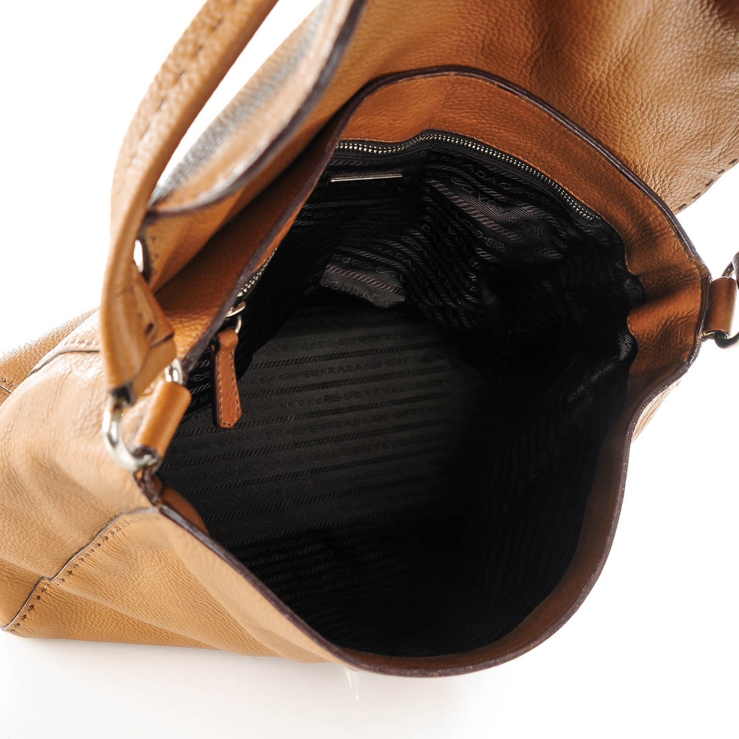 Vitello Daino Shoulder Flap Bag Caramel