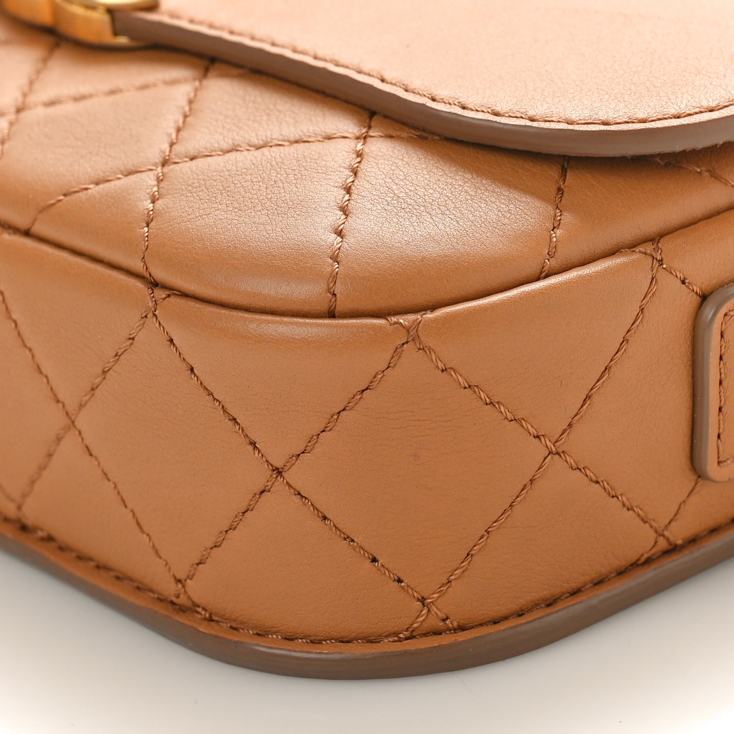 Calfskin Quilted Multi Pouching Flap And Coin Purse Beige