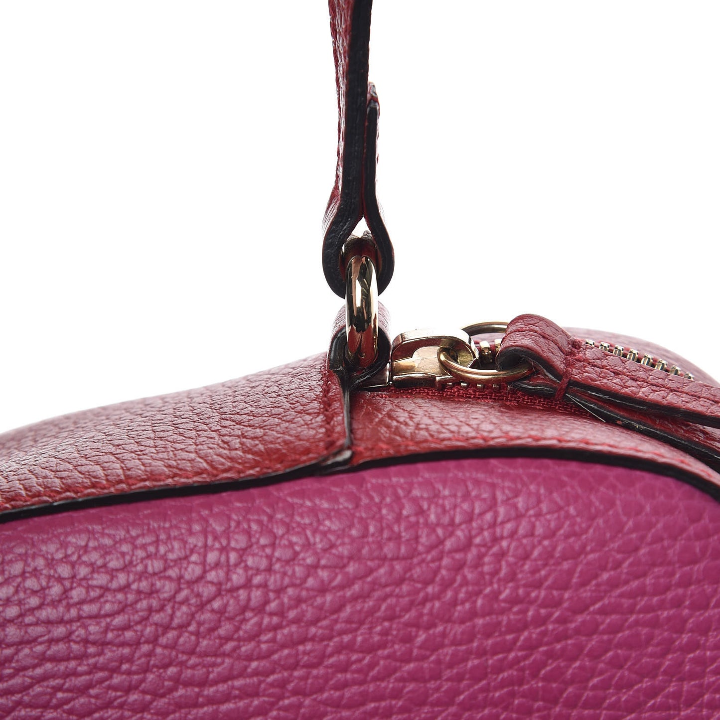 Dollar Calfskin Bi-Color Small Soho Disco Bag New Rosette Hibiscus Red