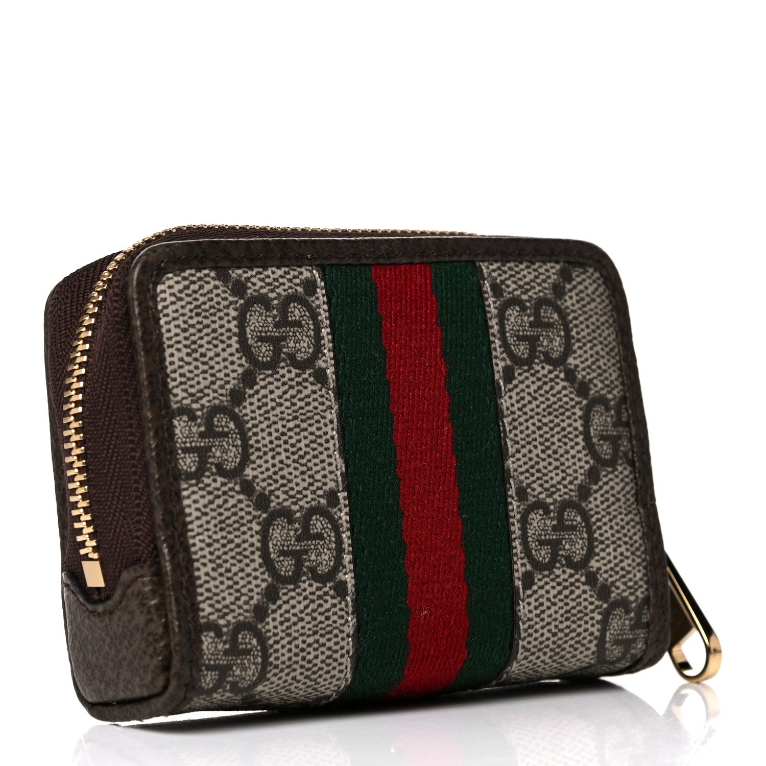 Gucci GG Supreme Monogram Web Ophidia Playing Card Case Beige New