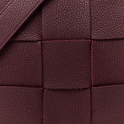 Bottega Veneta Grained Calfskin Maxi Intrecciato Cassette Crossbody Bag Bordeaux 9 of 13