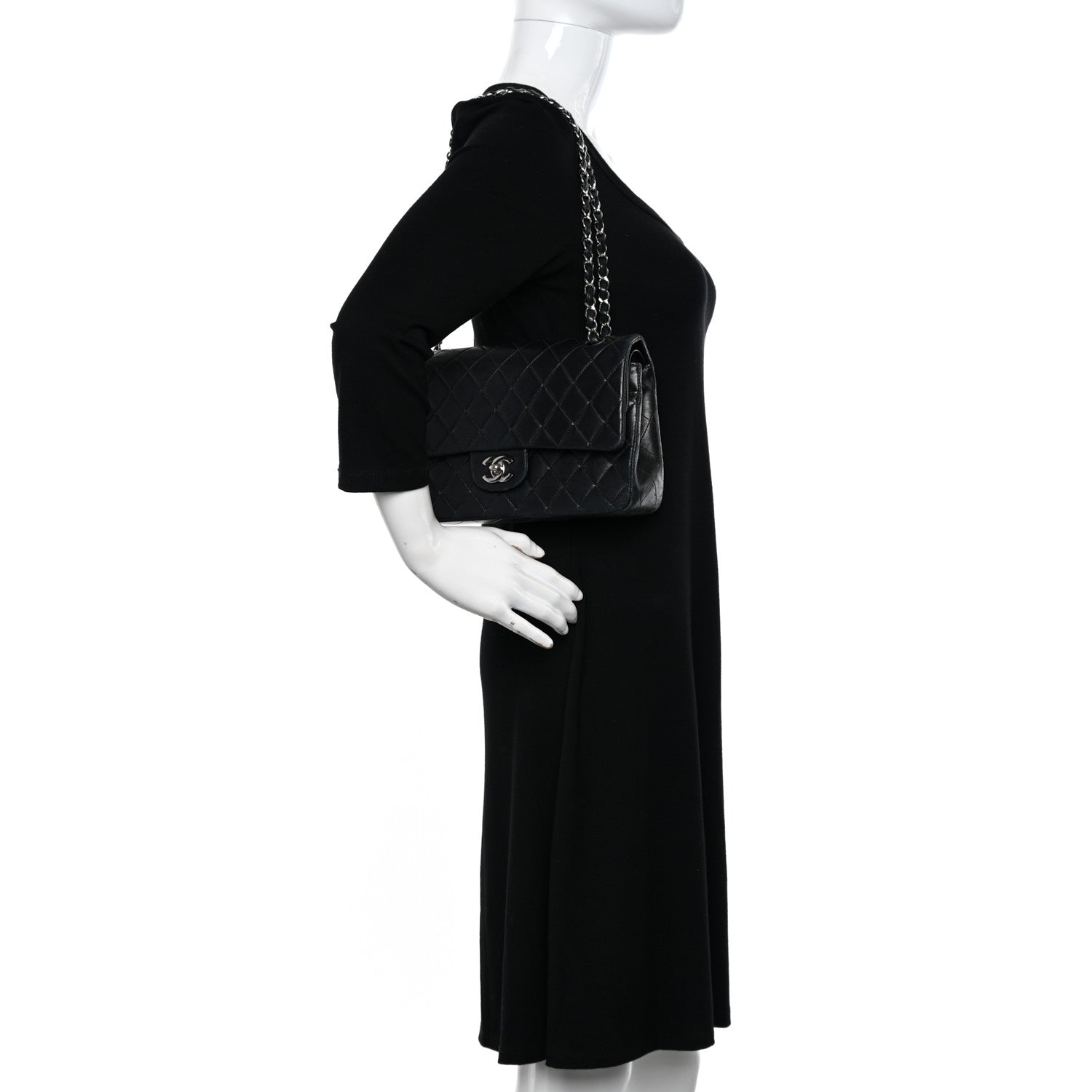 Chanel Lambskin Quilted Medium Double Flap Black 2 of 19