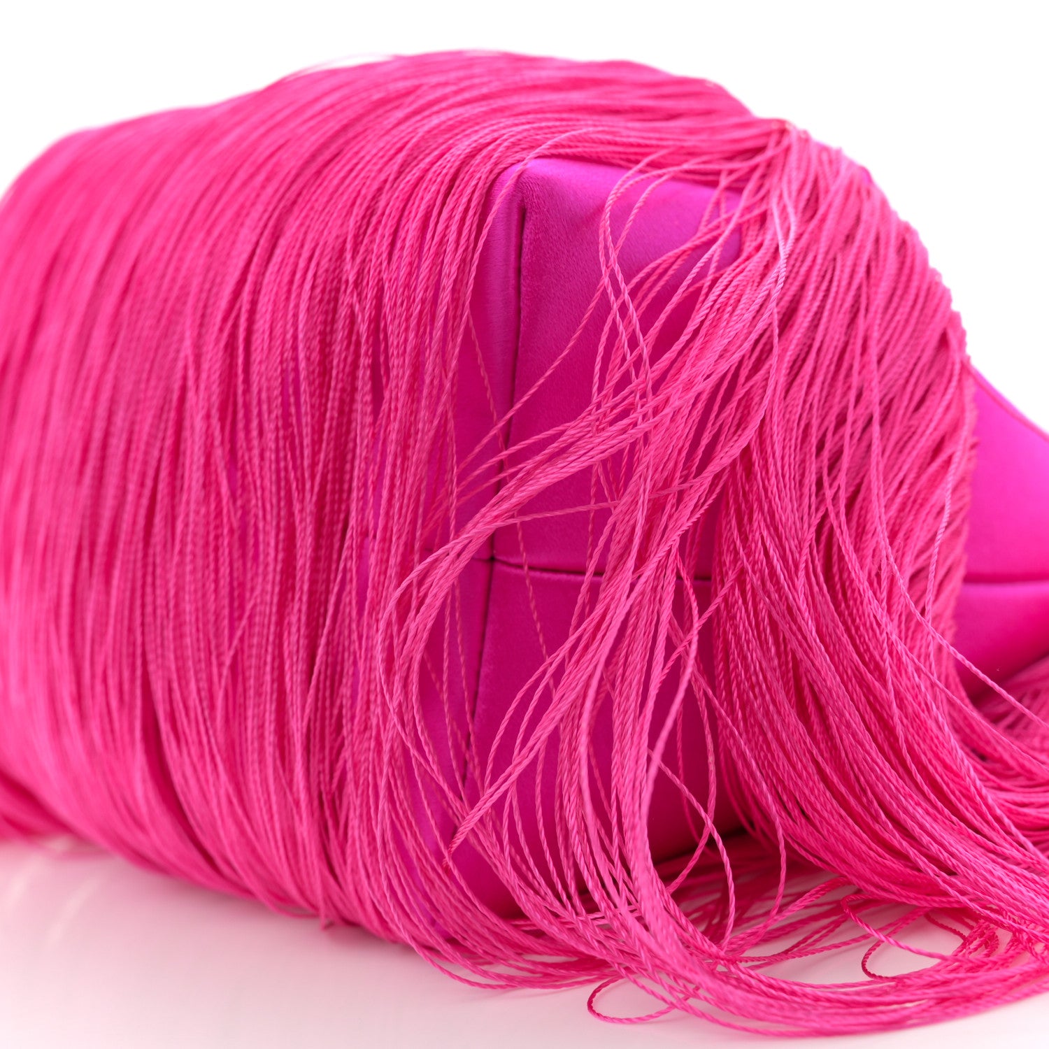 Jimmy Choo Satin Fringe Bon Bon Bag Fuchsia 9 of 11