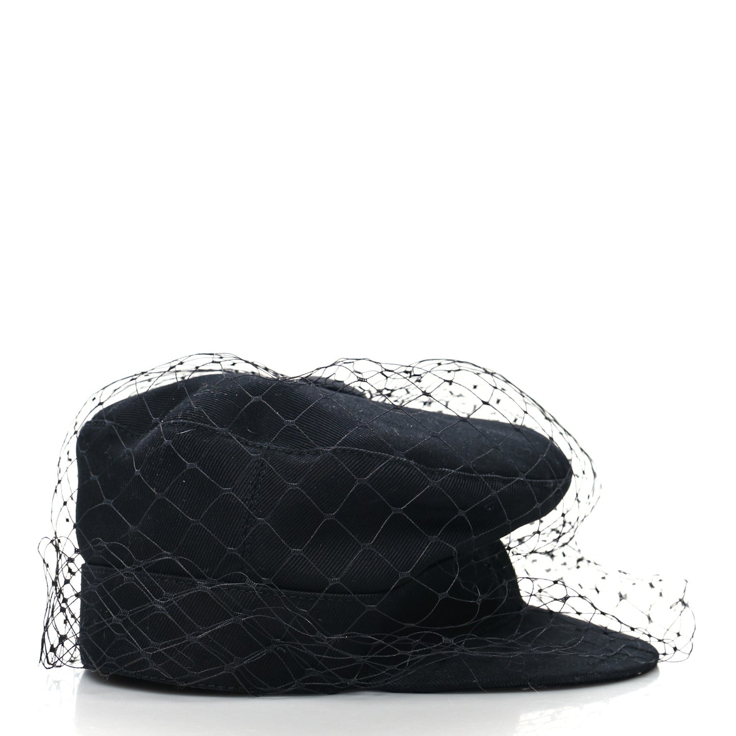 Cotton Canvas Arty Cap with Veil 57 Black