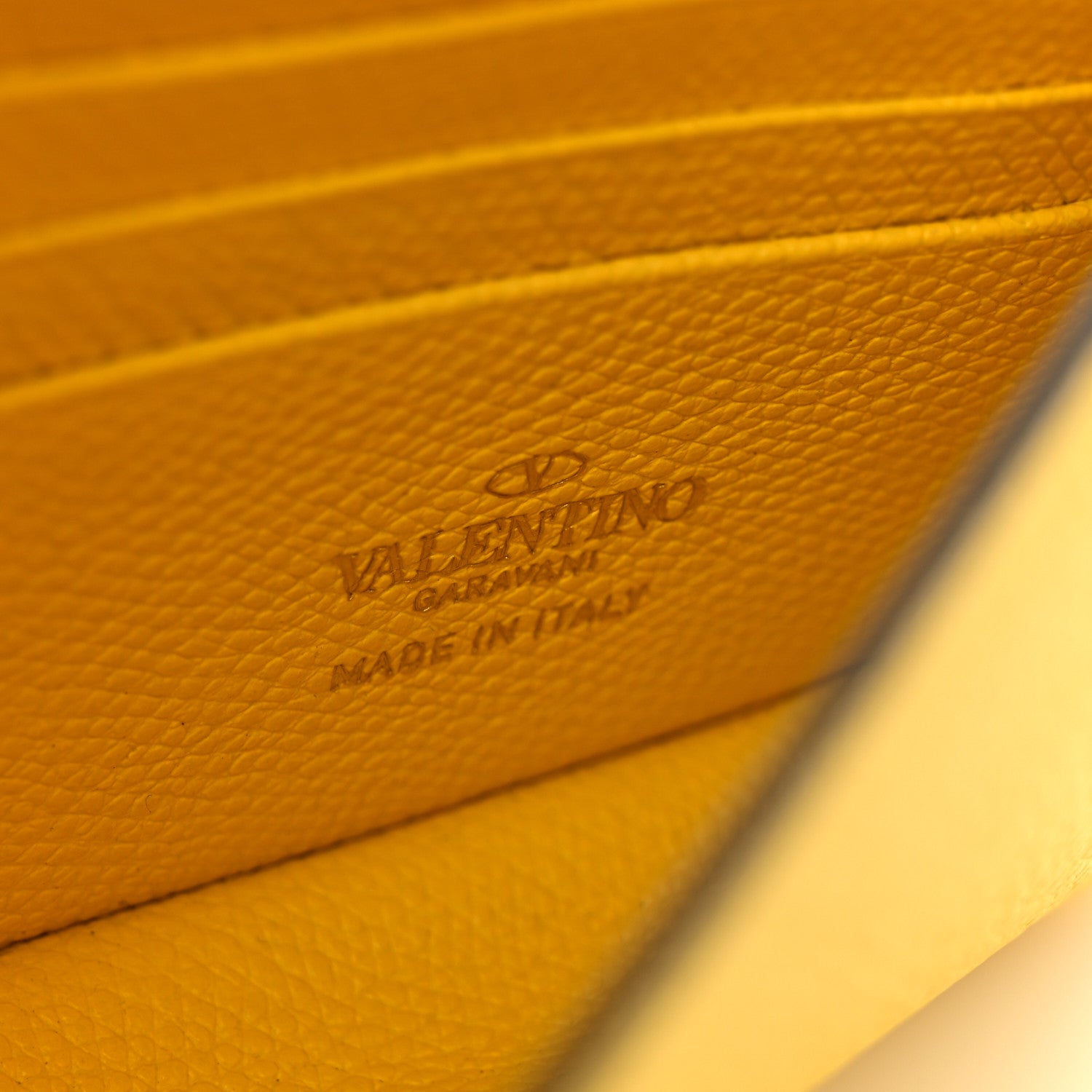 Valentino Garavani Grainy Calfskin VLogo Top Handle Wallet With Chain Bright Lemon 6 of 9