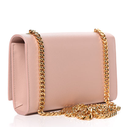 Saint Laurent Grain De Poudre Small Monogram Kate Satchel Pale Pink 3 of 9