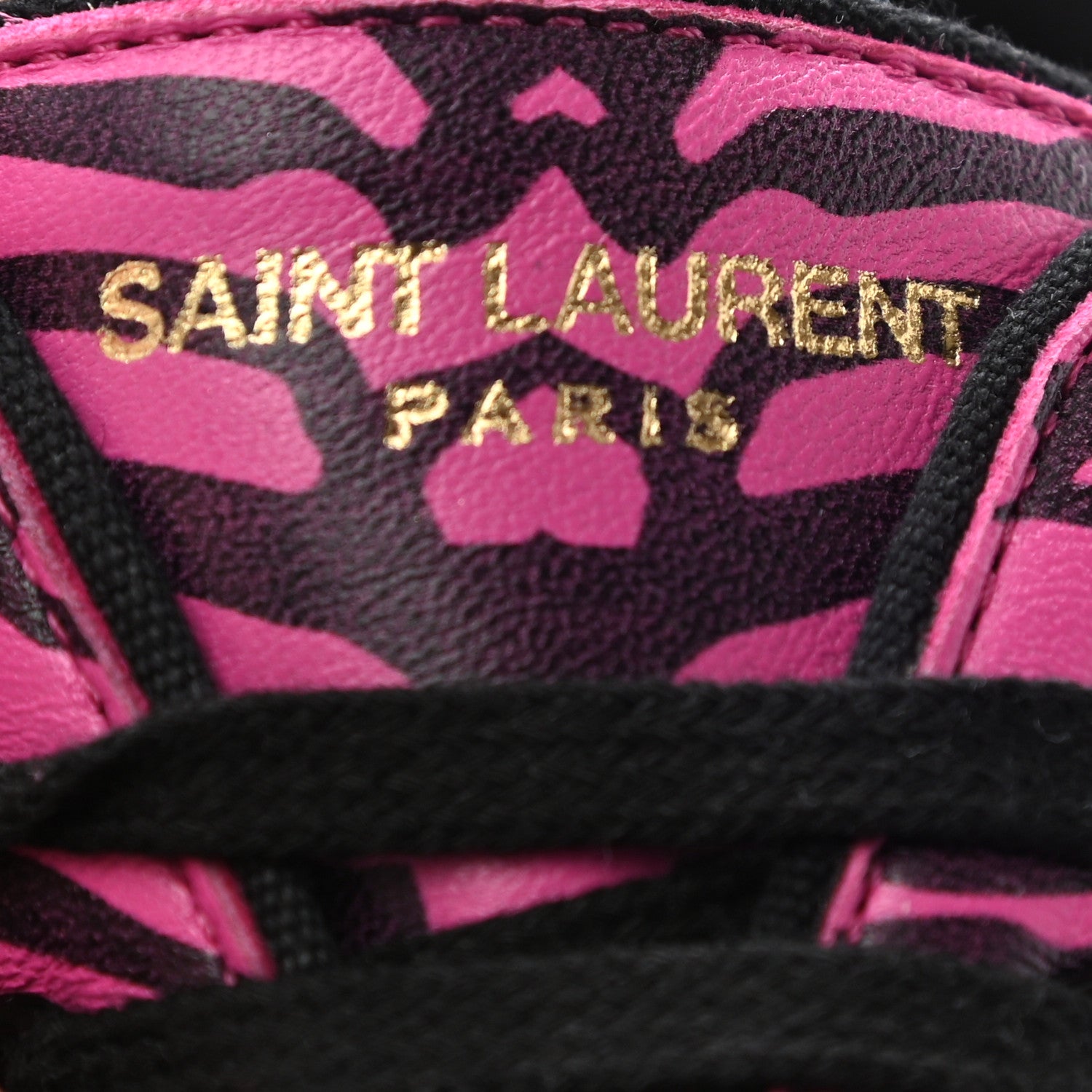 Saint Laurent Nappa Zebra Venice Sneakers 40 Fuchsia Black 8 of 12