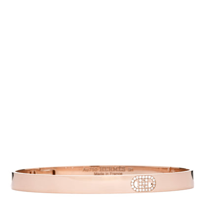 Hermes 18K Rose Gold Diamond PM H D'Ancre Bracelet SH 1 of 3