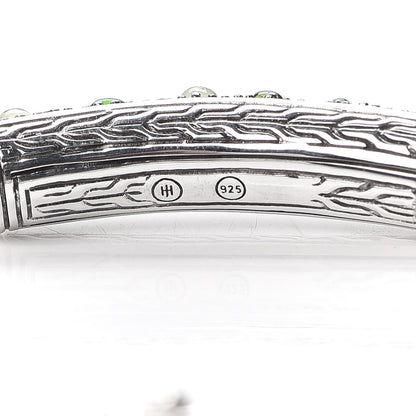 John Hardy Sterling Silver Green Gemstone 5mm Station Classic Chain Bracelet 4 of 5