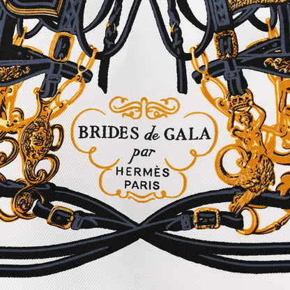 Hermes Silk Brides de Gala Nano Scarf 20 Black White Or 2 of 4
