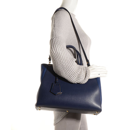 Fendi Vitello Elite Regular 2Jours Tote Blue 2 of 10
