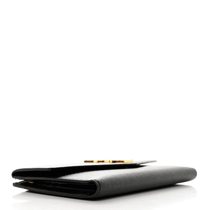 Saint Laurent Grain De Poudre Monogram Uptown Wallet Black 4 of 8