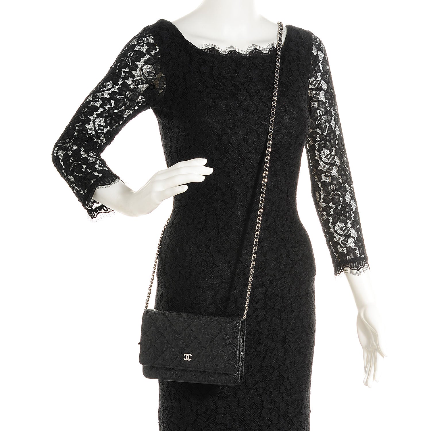 Chanel Caviar Quilted Wallet On Chain WOC Black 2 of 11