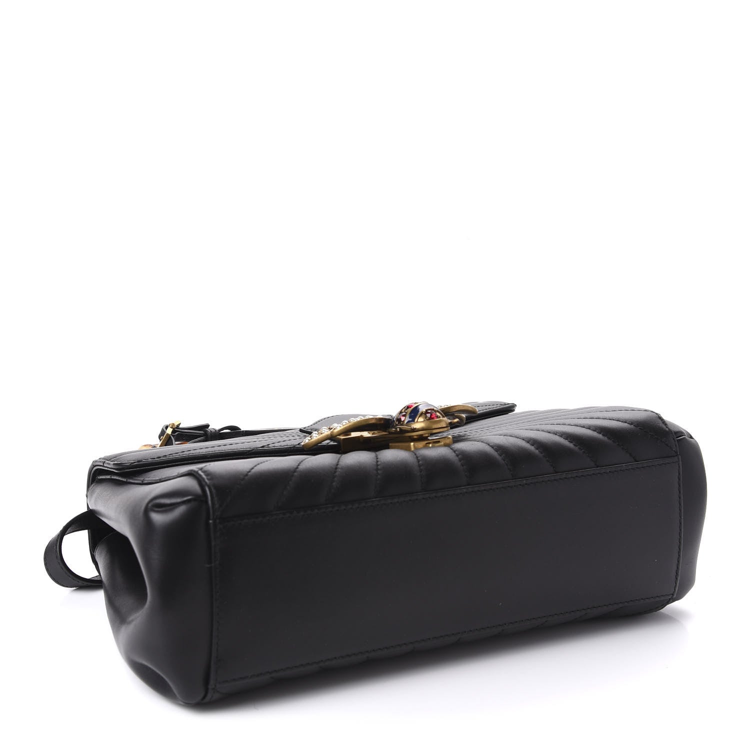 Gucci Calfskin Bamboo Trapuntata Queen Margaret Top Handle Bag Black 5 of 11