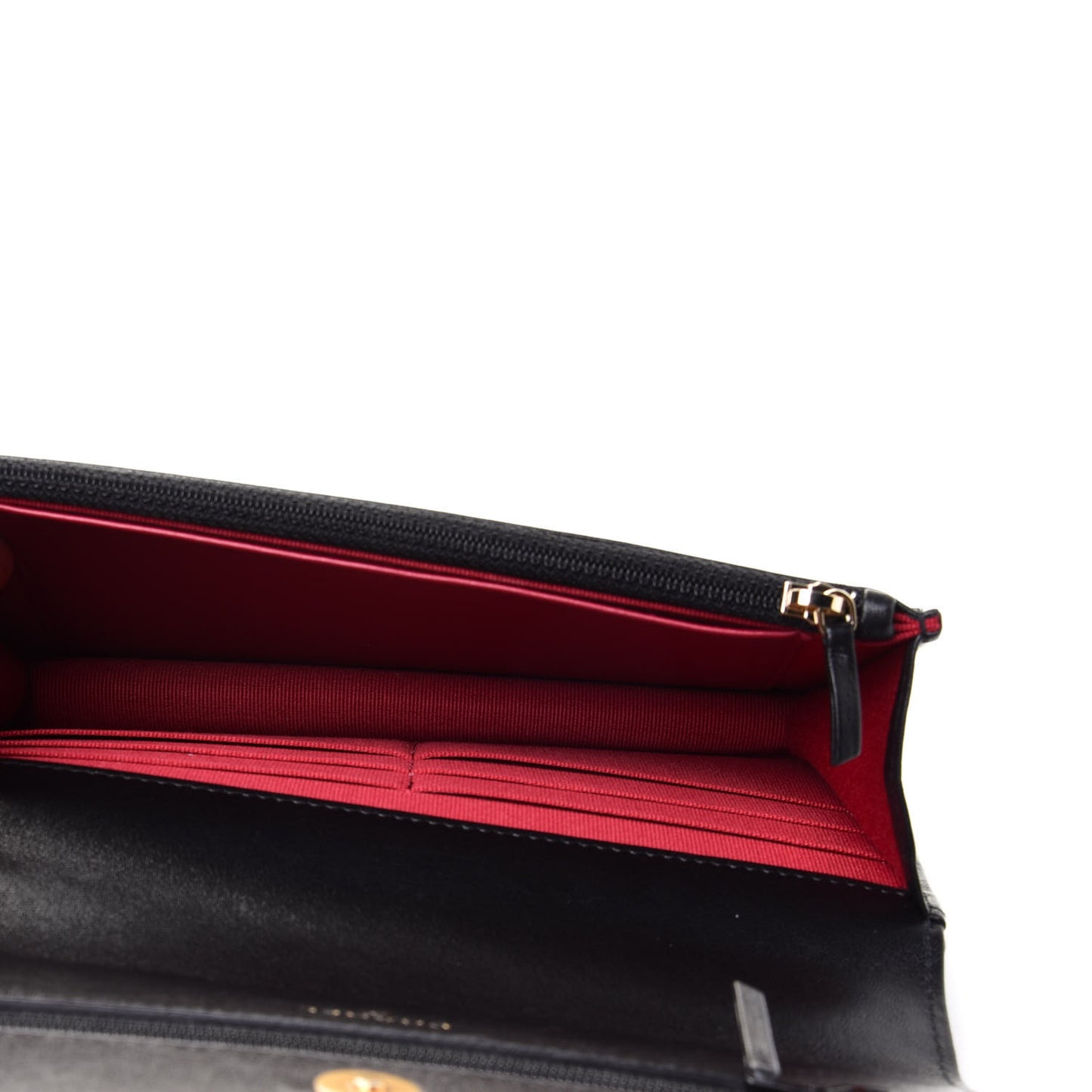 Goatskin Quilted Chanel 19 Wallet On Chain WOC Black