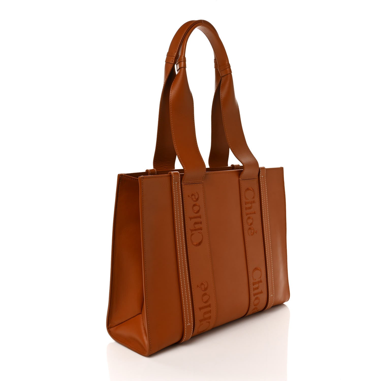 Chloe Calfskin Medium Woody Tote Caramel 3 of 9