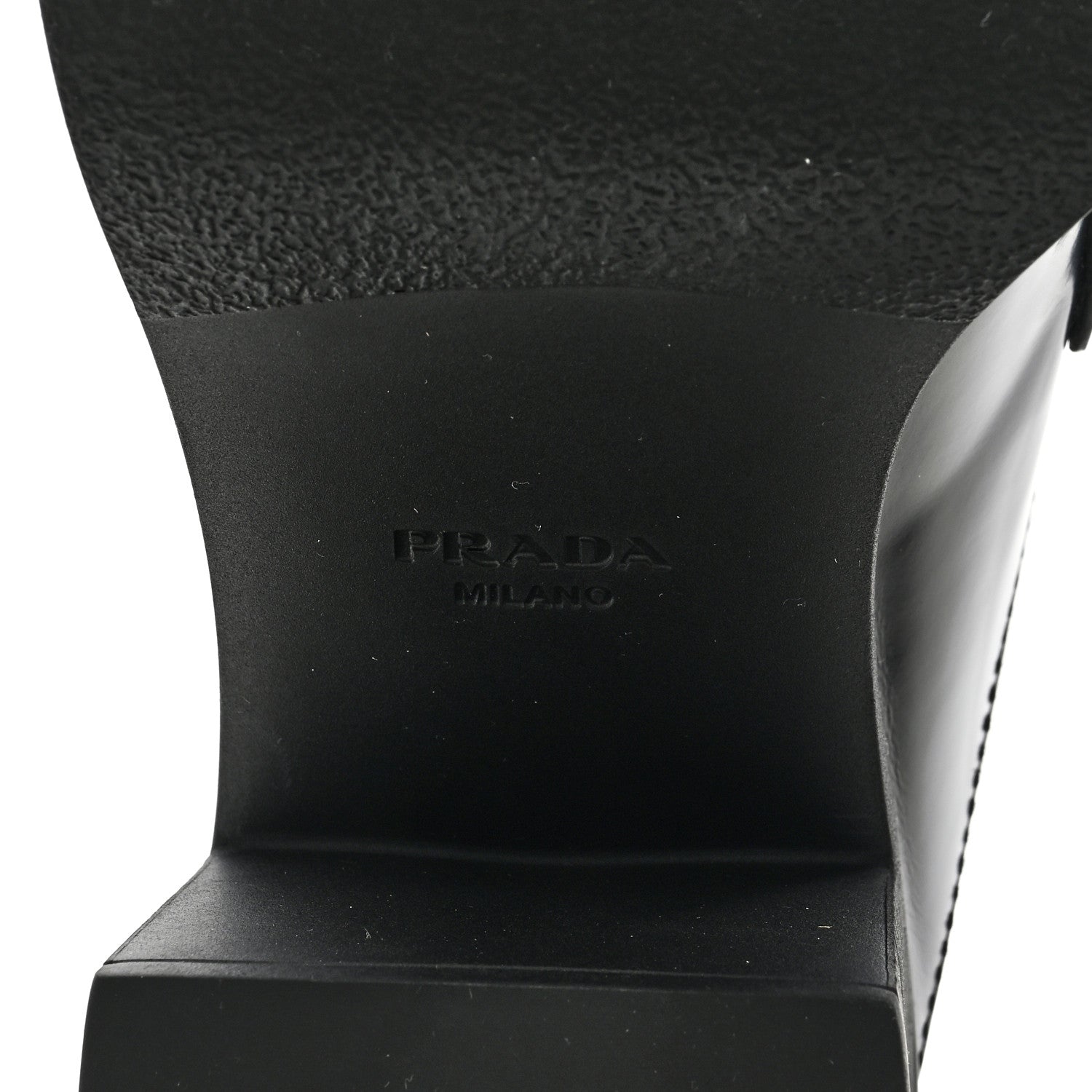 Prada Spazzolato Metal Triangle Logo Platform Loafer Mules 40.5 Black 6 of 8
