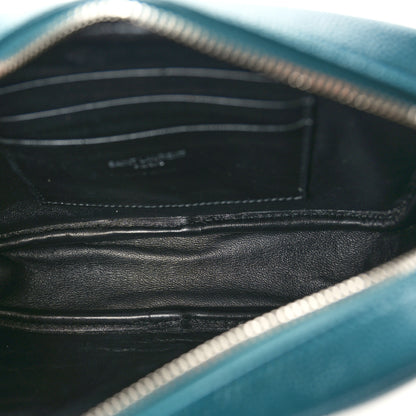 Saint Laurent Grain De Poudre Matelasse Monogram Mini Lou Camera Bag Petrol Green 5 of 11