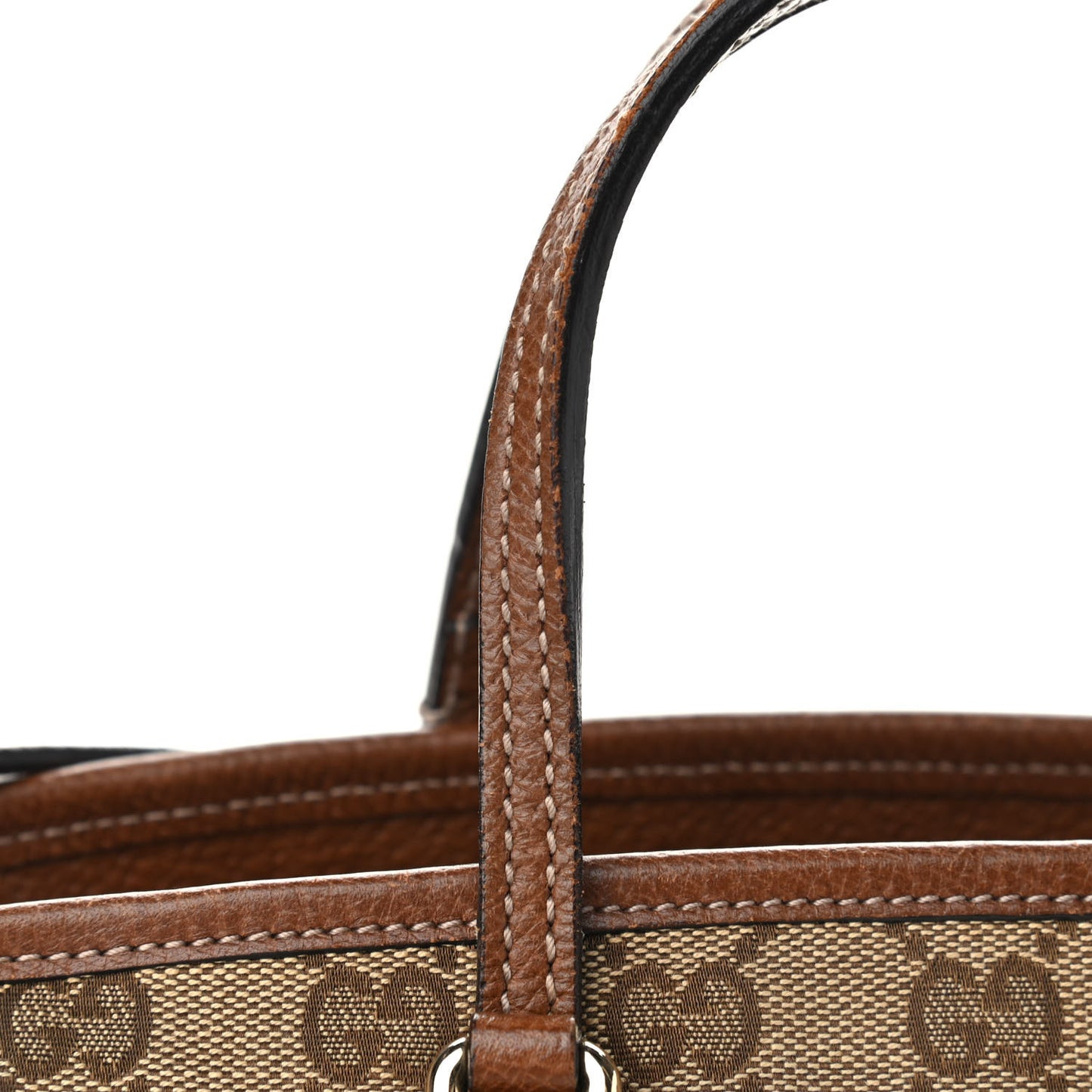 Monogram Textured Calfskin Mini Bree Top Handle Bag Beige Ebony Nocciola