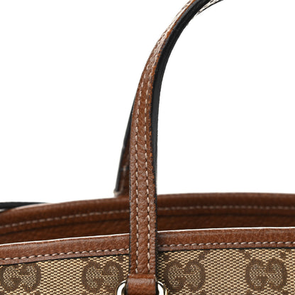 Gucci Monogram Textured Calfskin Mini Bree Top Handle Bag Beige Ebony Nocciola 8 of 12