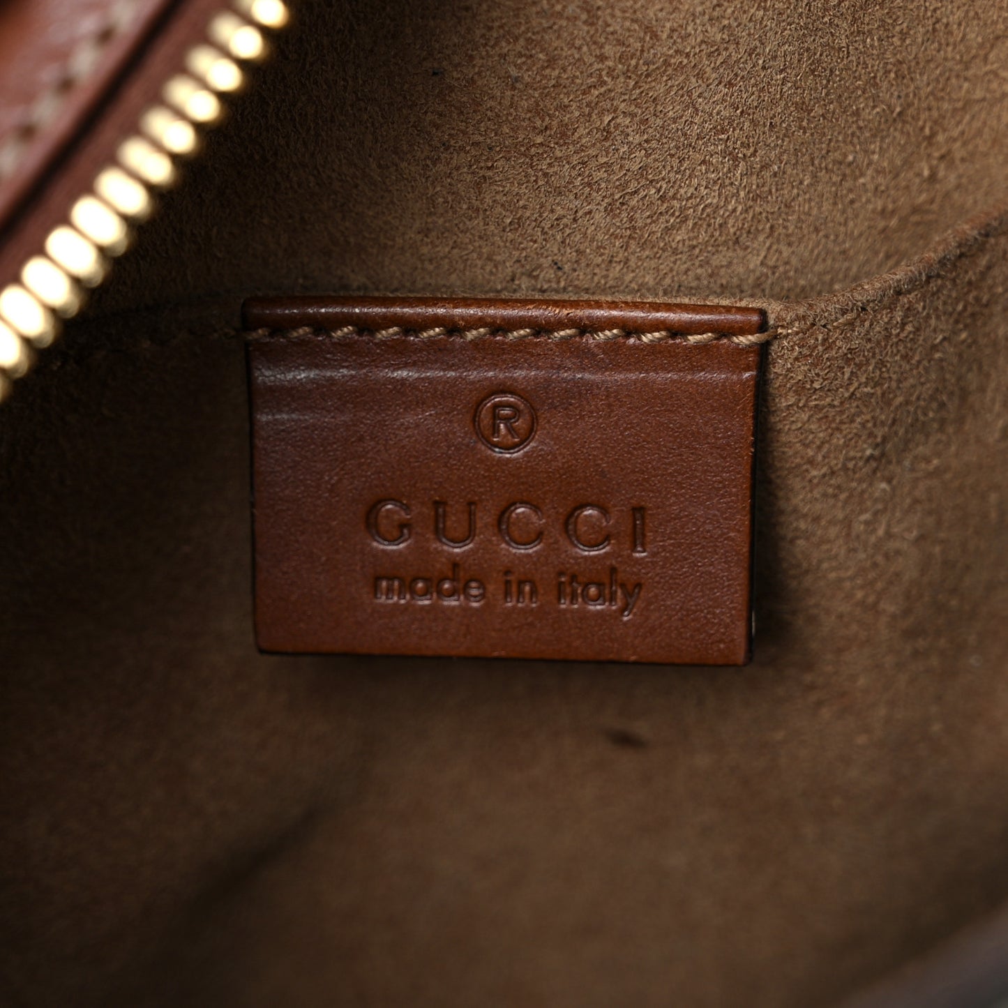 GG Supreme Monogram Cuoio Toscano Mini Chain Shoulder Bag Beige Ebony Cuir