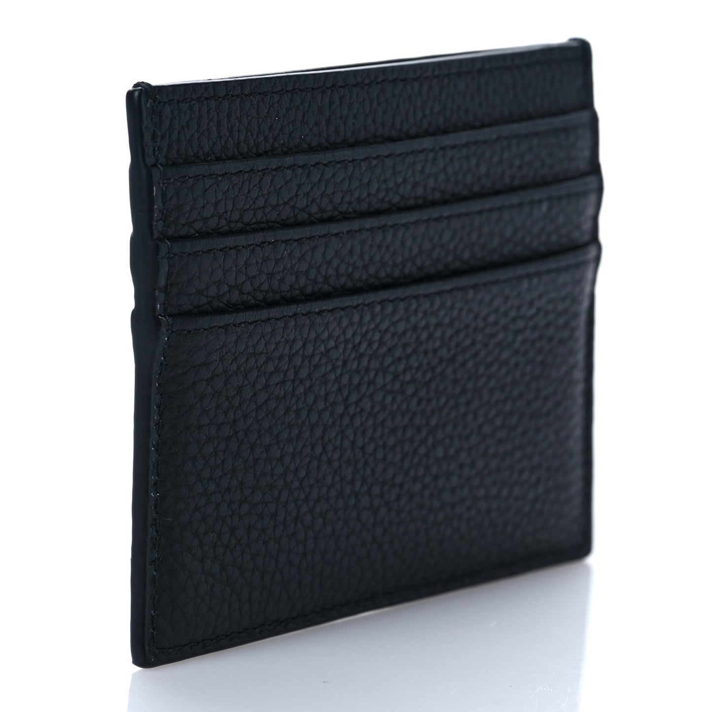 Grained Calfskin Card Holder Black
