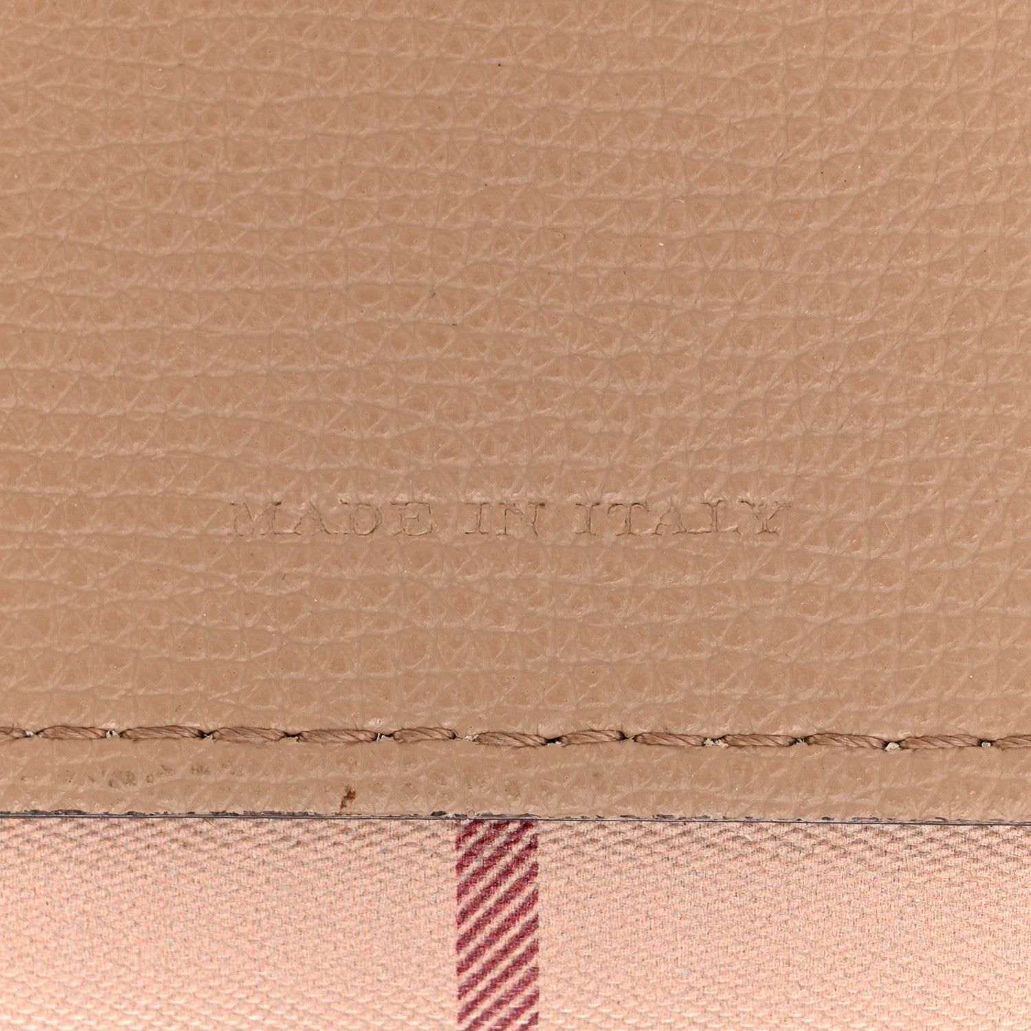 Burberry Grainy Calfskin Haymarket Check Medium Reversible Tote Camel 11 of 27