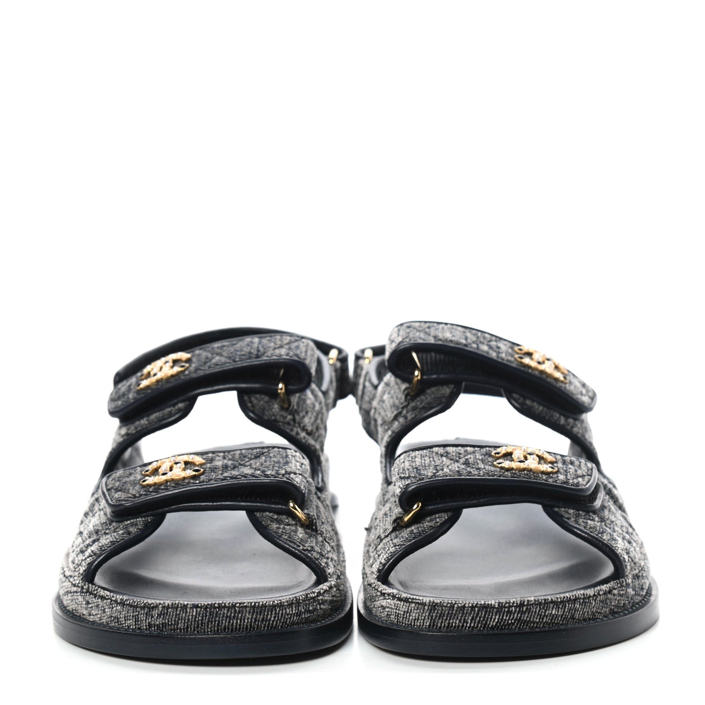 Denim Quilted Dad Sandals 40 Grey