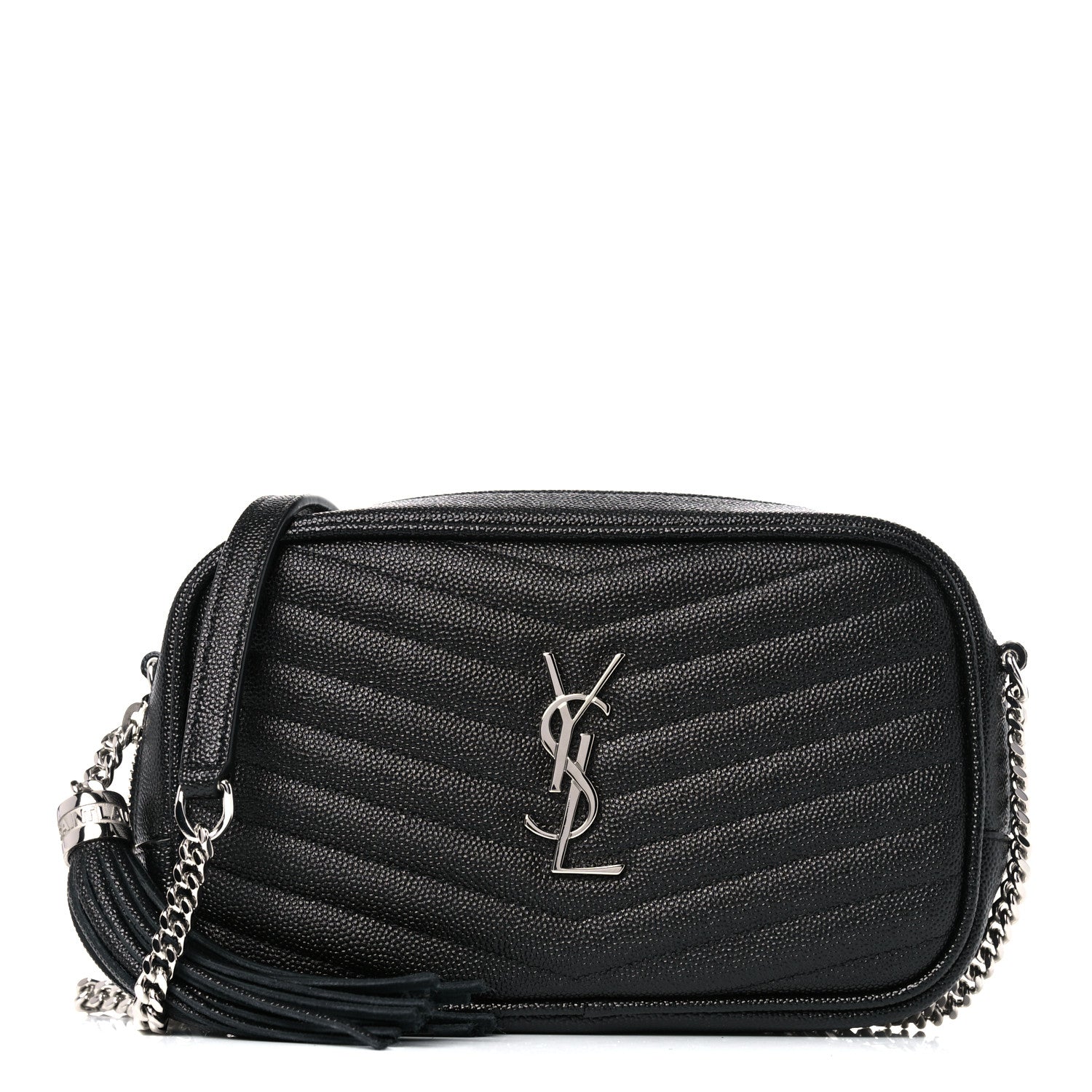 Saint Laurent Grain De Poudre Matelasse Monogram Mini Lou Camera Bag Black 1 of 12