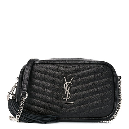 Saint Laurent Grain De Poudre Matelasse Monogram Mini Lou Camera Bag Black 1 of 12