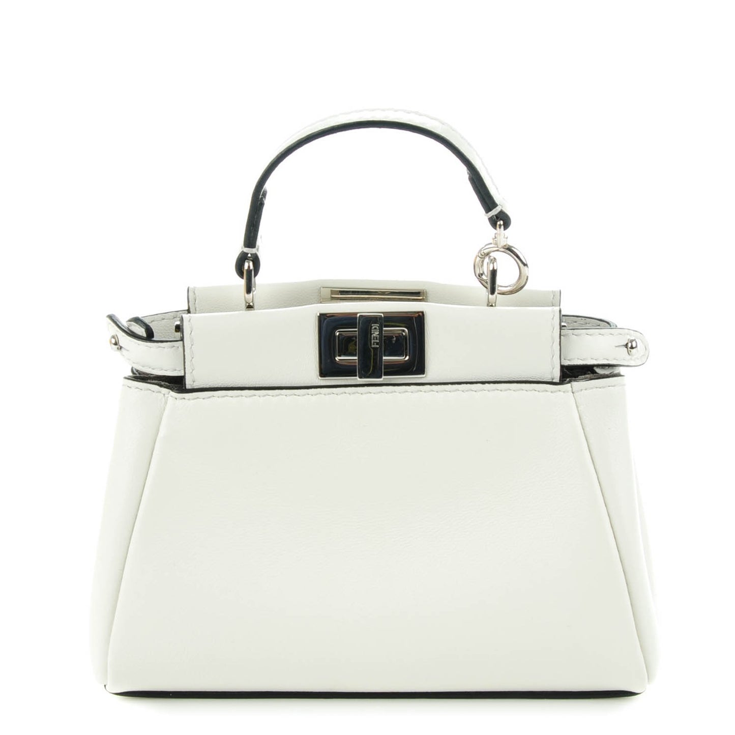 Shiny Nappa Micro Peekaboo Iconic Satchel White