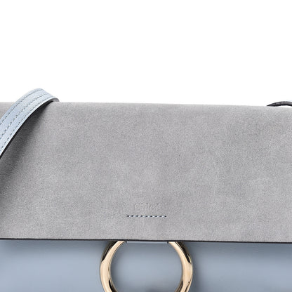Chloe Suede Calfskin Small Faye Shoulder Bag Fresh Blue 6 of 8