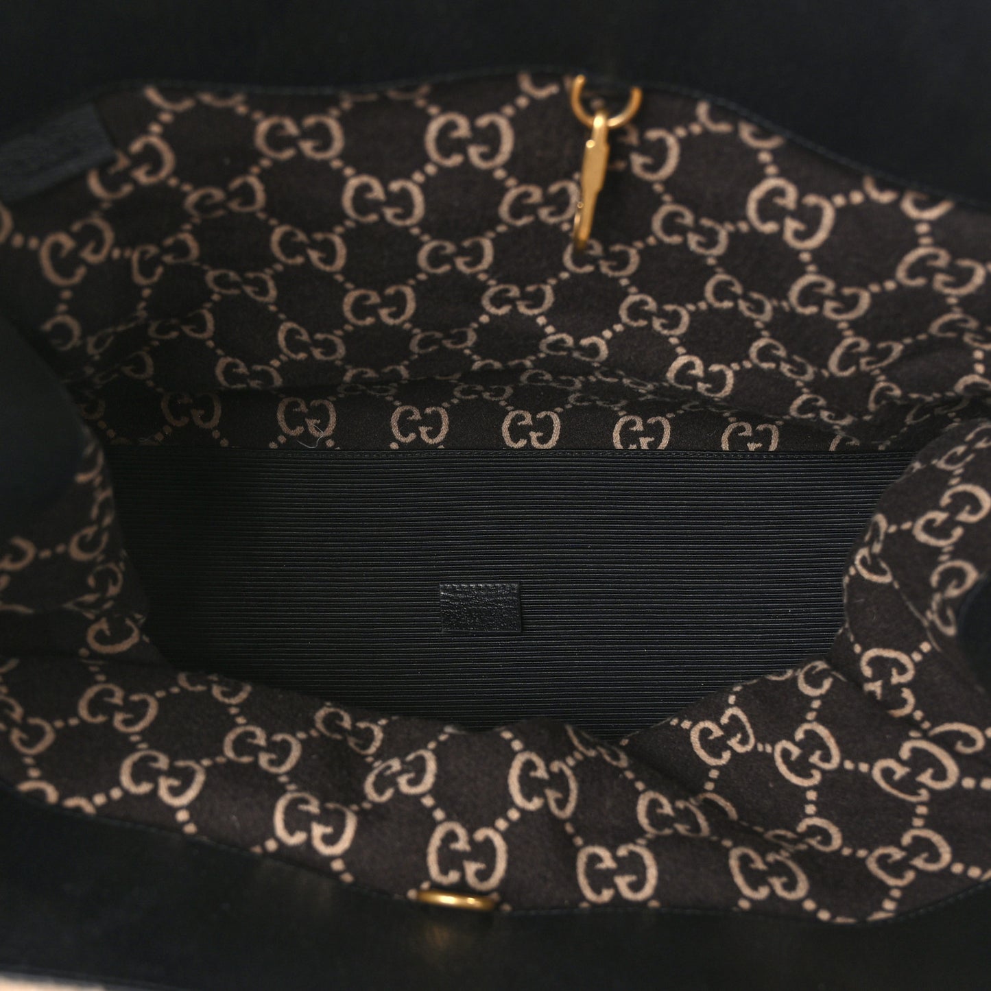 Covered Wool GG Monogram Large Tote Bag Beige Ebony