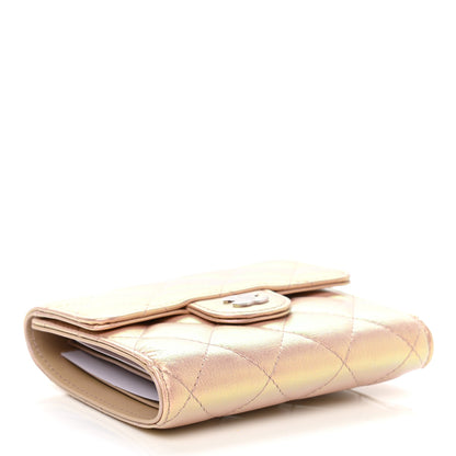 Chanel Iridescent Calfskin Quilted Compact Flap Wallet Pink 4 of 8