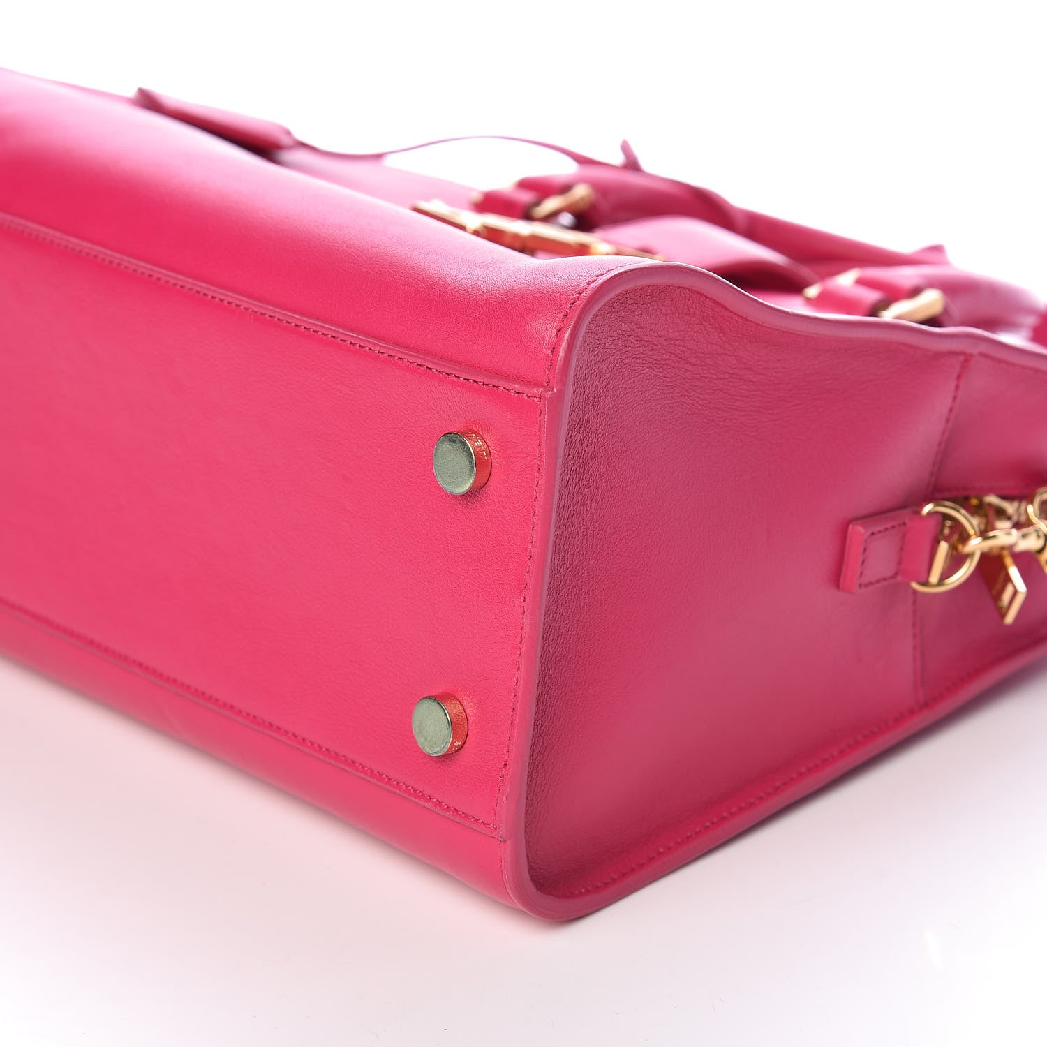 Saint Laurent Calfskin Small Monogram Cabas Fuchsia 13 of 15