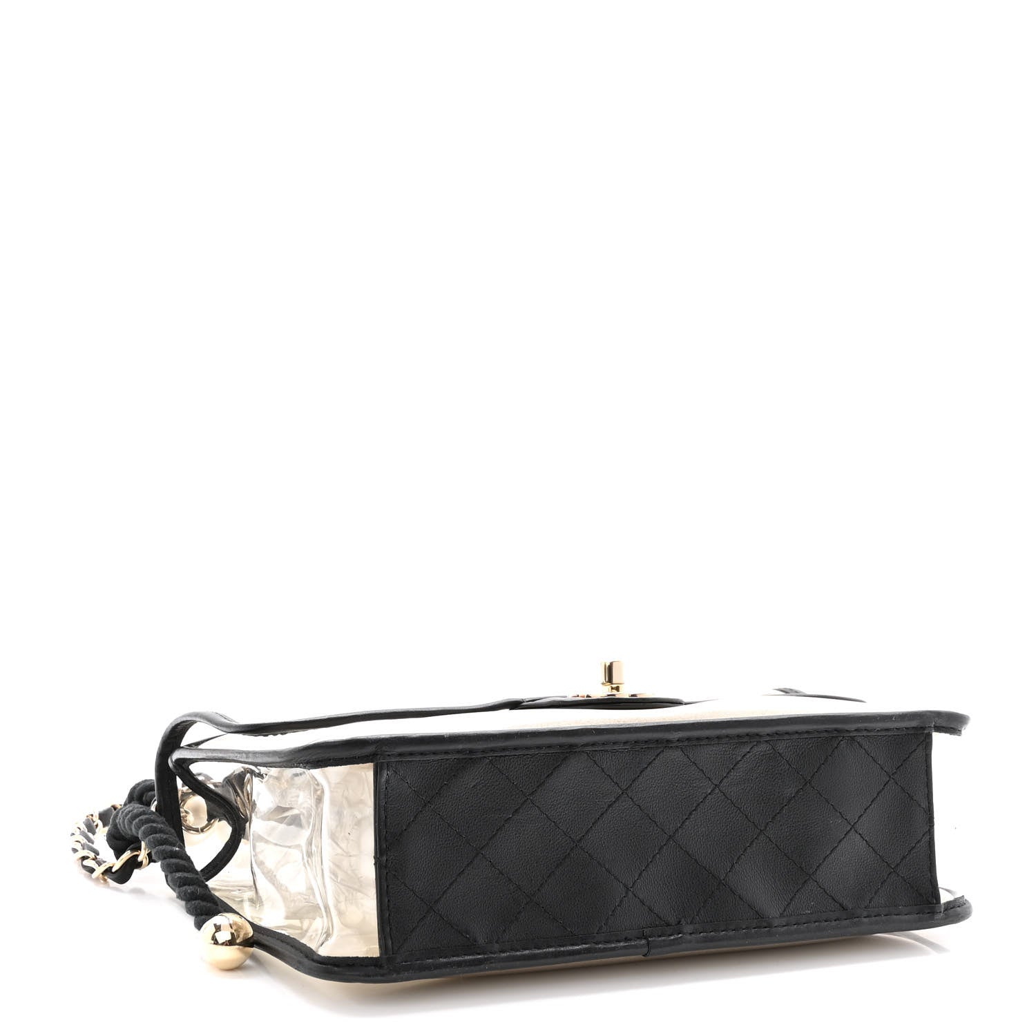 Chanel Lambskin PVC Sand By The Sea Flap With Pearl Strap Black 4 of 10