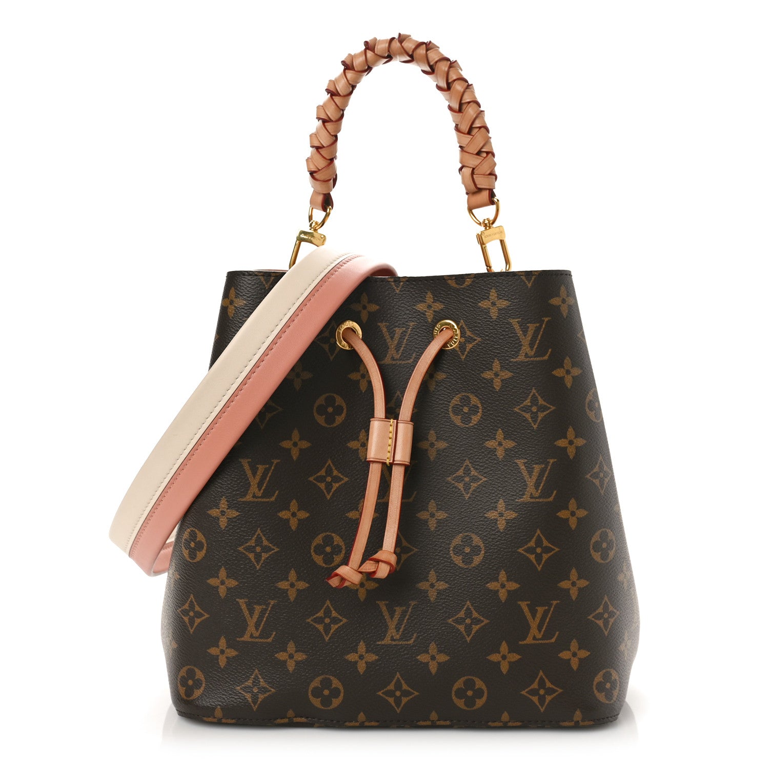 Louis Vuitton Monogram Braided Neonoe MM Peach Cream 2 of 19
