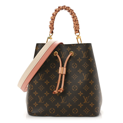 Louis Vuitton Monogram Braided Neonoe MM Peach Cream 2 of 19