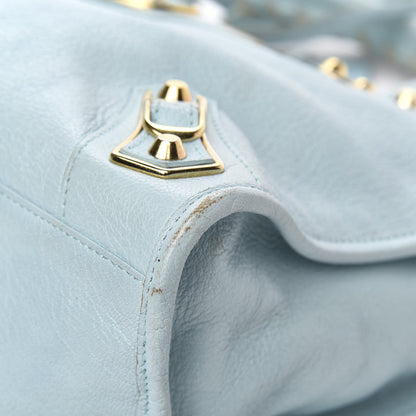 Balenciaga Chevre Gold Metallic Edge Hardware City Bleu Azur 9 of 12
