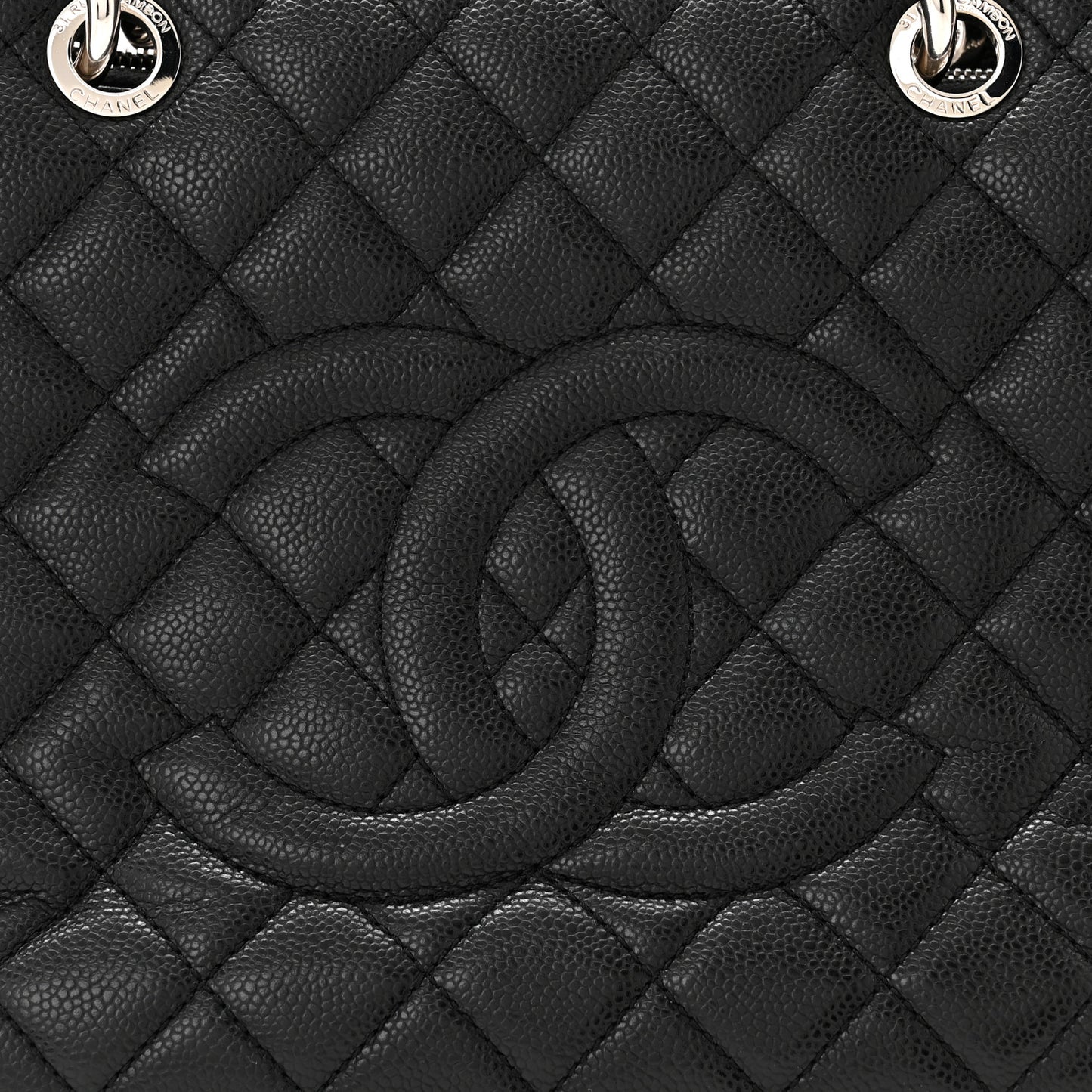 Caviar Quilted Grand Shopping Tote GST Black
