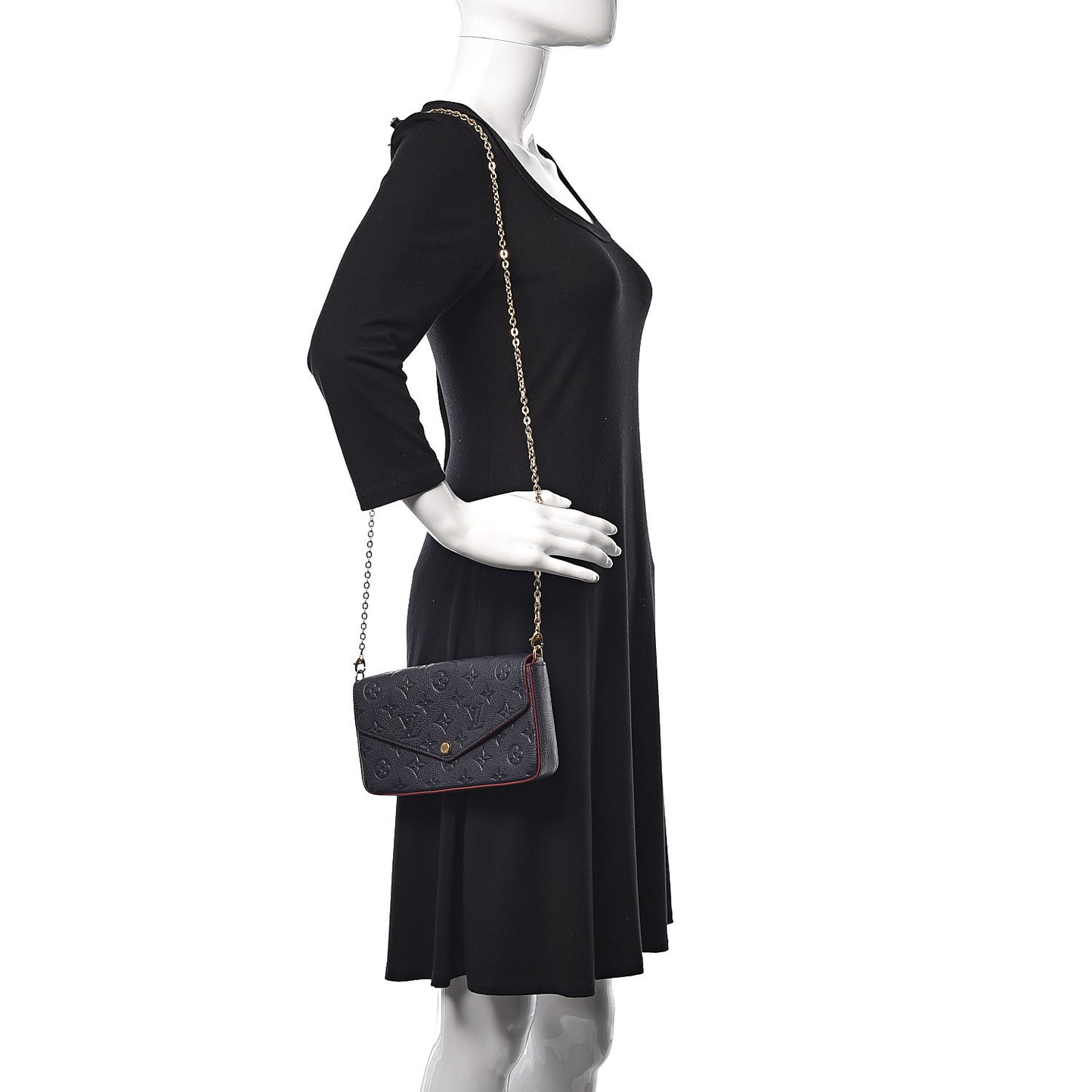 Empreinte Pochette Felicie Chain Wallet Marine Rouge